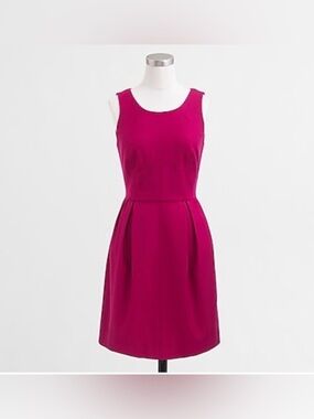 J. Crew Wild Berry Pink Sleeveless Wool Sheath Dress - Size 4